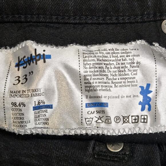 Ksubi Jeans Black Slim Mens 33 Embroidered Red + Signs Streetwear Stretch Skinny - Picture 10 of 13